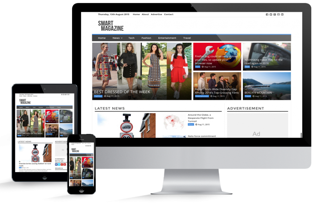 Responsive WordPress magazine style theme